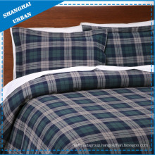 3 PCS Tartan  Cotton Duvet Cover Set